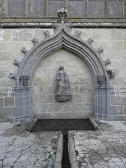 The fountain of the Basilica Notre-Dame du Folgoët