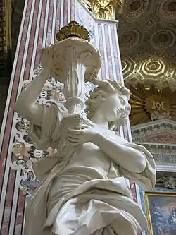 Angel holding the torch, Girolamini, Naples