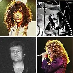 A photo montage of Led Zeppelin