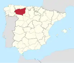 Map of Spain with León highlighted