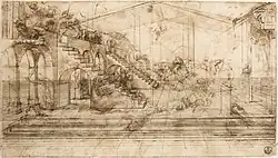 Perspectival study for The Adoration of the Magi, c. 1481, Uffizi, Florence