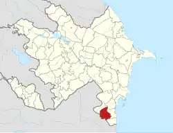Map of Azerbaijan showing Lerik District