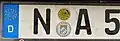 N plate with one middle letter from Nürnberger Land district