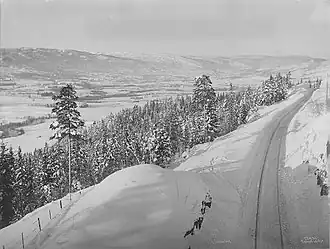 The Spikkestadlinjen at Gullaug, looking towards Lierdalen ,