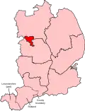 Locator map of Lincoln constituency in Lincolnshire from 2024