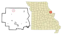 Location of Whiteside, Missouri