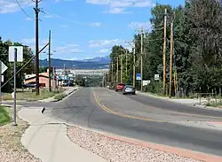 Looking north along South 9th Street (Colorado State Highway 115) in Lincoln Park.