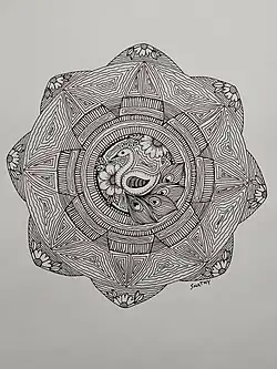 Line art peacock