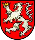 Kingdom of Bohemia. The white lion bears in his right paw a simple crown, the emblem of the office of Arch Cupbearer. Restored directly from Medieval, hand-drawn armorials.