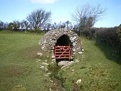 Llanllawer Holy Well and the issuing stream