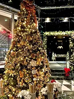 Lobby of Millennium Hilton Hotel of One and Two United Nations Plaza, Christmas, 2024.