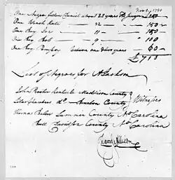 Photocopy of a handwritten document