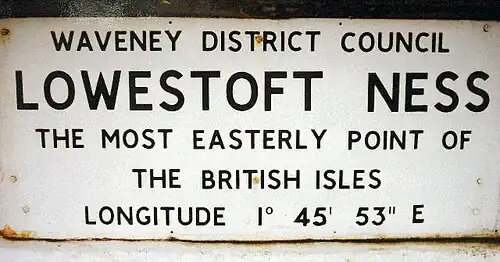 Plaque marking the easternmost point of the British Isles