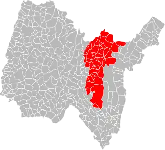 Location in the Ain department on 1 January 2019.