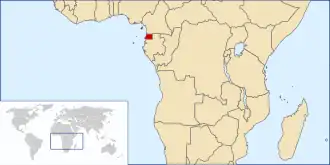 Location of Spanish Guinea in Africa