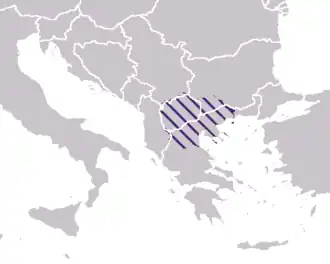 Map of Macedonia during the Ottoman Empire