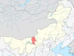 Location of Baotou City jurisdiction in Inner Mongolia