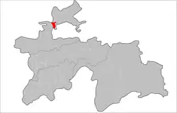 Location of Spitamen District in Tajikistan