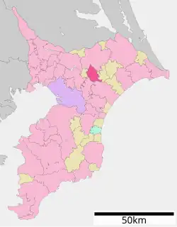 Location of Tomisato in Chiba Prefecture