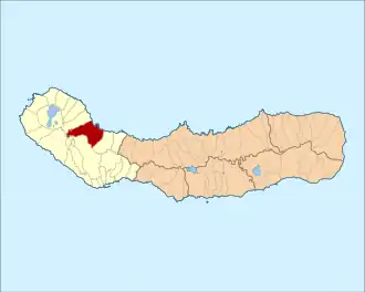 Location of the civil parish of Capelas in the municipality of Ponta Delgada