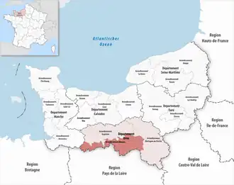 Location within the region Normandy