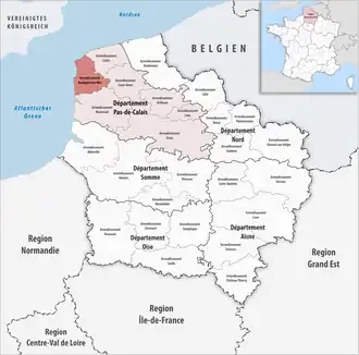 Location within the region Hauts-de-France