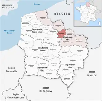 Location within the region Hauts-de-France