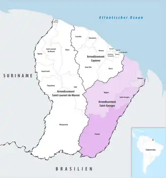 Location within French Guiana