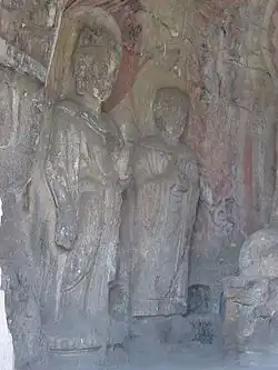 The south wall showing standing figures (2004)