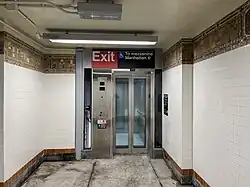 Elevator from the southbound platform