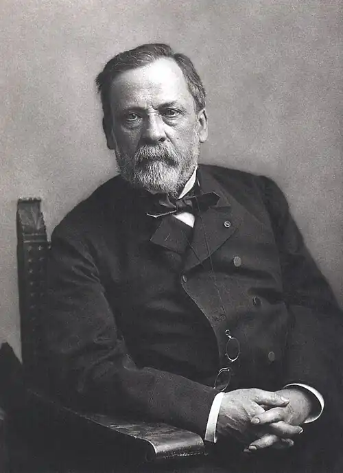 Louis Pasteur, (1822–1895), known for, with Koch, the founding of modern bacteriology, contributions to germ theory, and pasteurization