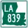 Louisiana Highway 839 marker