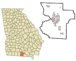 Location in Lowndes County and the state of Georgia