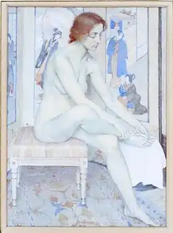Girl drying her feet ca. 1903 Watercolor on paper. 5 3/4 x 4 1/4 in.