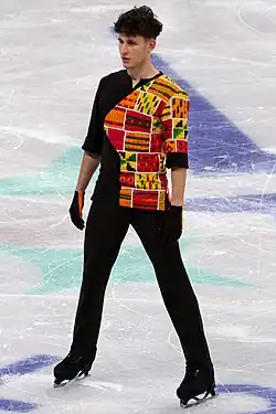 Lukas Britschgi performs at the 2024 World Figure Skating Championships.