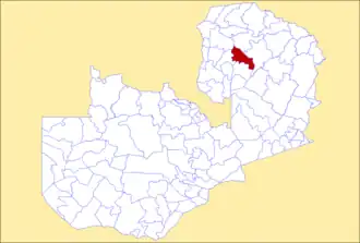 District location in Zambia