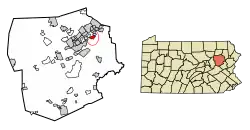 Location of Laflin in Luzerne County, Pennsylvania.
