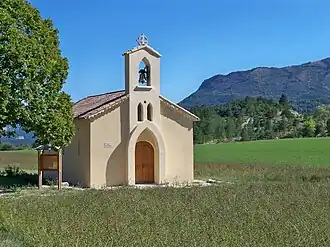 The church of Sainte Bernadette, in Mévouillon