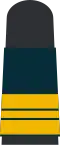 c. Dark-blue base textile with gold-yellow emblems – Navy (here: captain lieutenant, ship-parka)