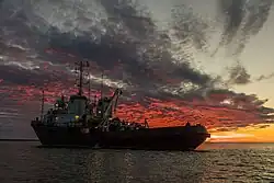 The Russian Navy Project 745MB seagoing tug MB-12 at Cape Zhelaniya in 2020