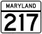 Maryland Route 217 marker