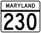 Maryland Route 230 marker