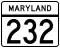 Maryland Route 232 marker