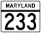 Maryland Route 233 marker