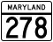 Maryland Route 278 marker