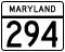 Maryland Route 294 marker