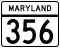 Maryland Route 356 marker