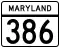 Maryland Route 386 marker