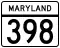 Maryland Route 398 marker