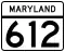 Maryland Route 612 marker